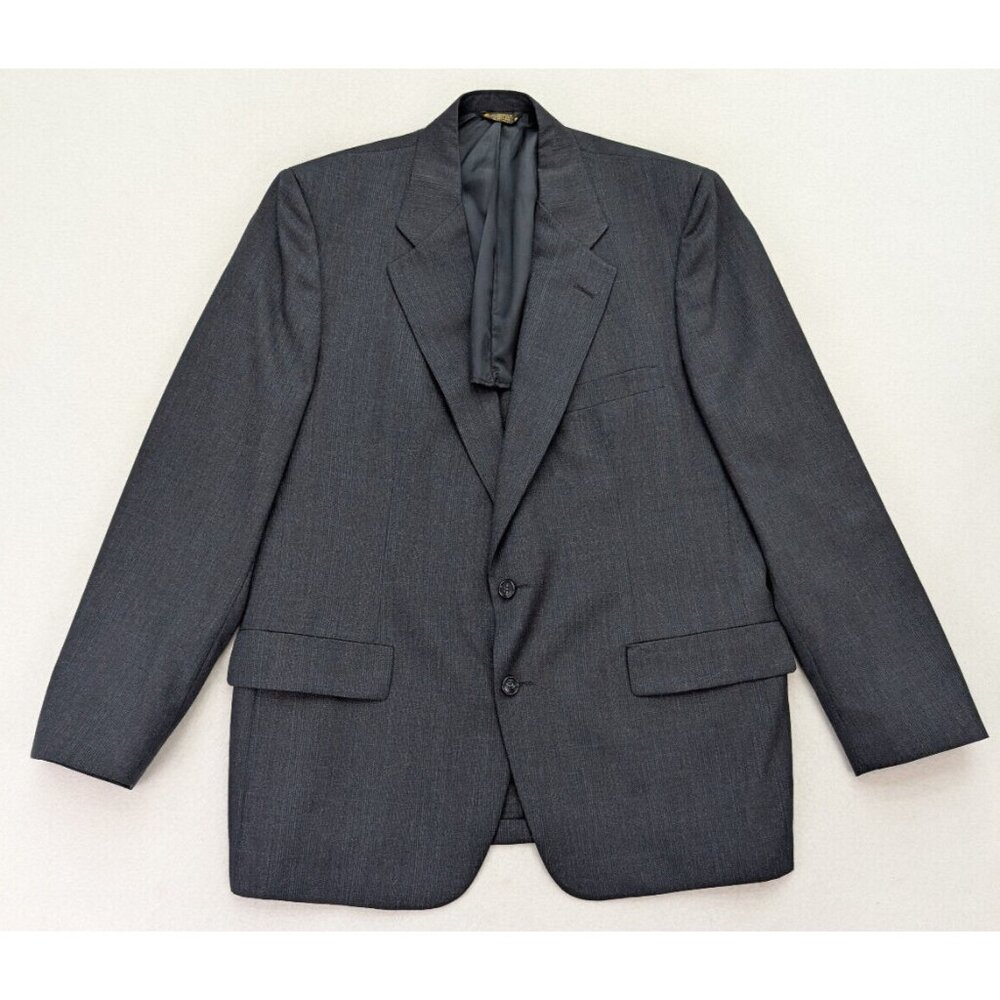 John Weitz by Palm Beach VTG Men's Blazer Jacket Sport Coat Size 44L Blue Plaid